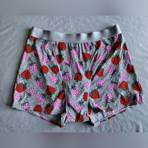 Victorias Secret 🍓 XL Gray Pink Red Strawberry Boyshort Lined Period Panty